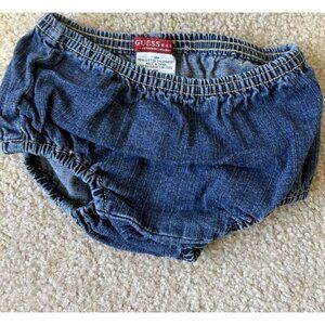 BABY GUESS Layette Blue Jean Vintage Cotton Diaper Cover Bloomers 18 Months